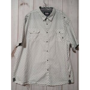 Lions Crest English Laundry Shirt‎ Men's 5x White Blue Button Front Short Sleeve